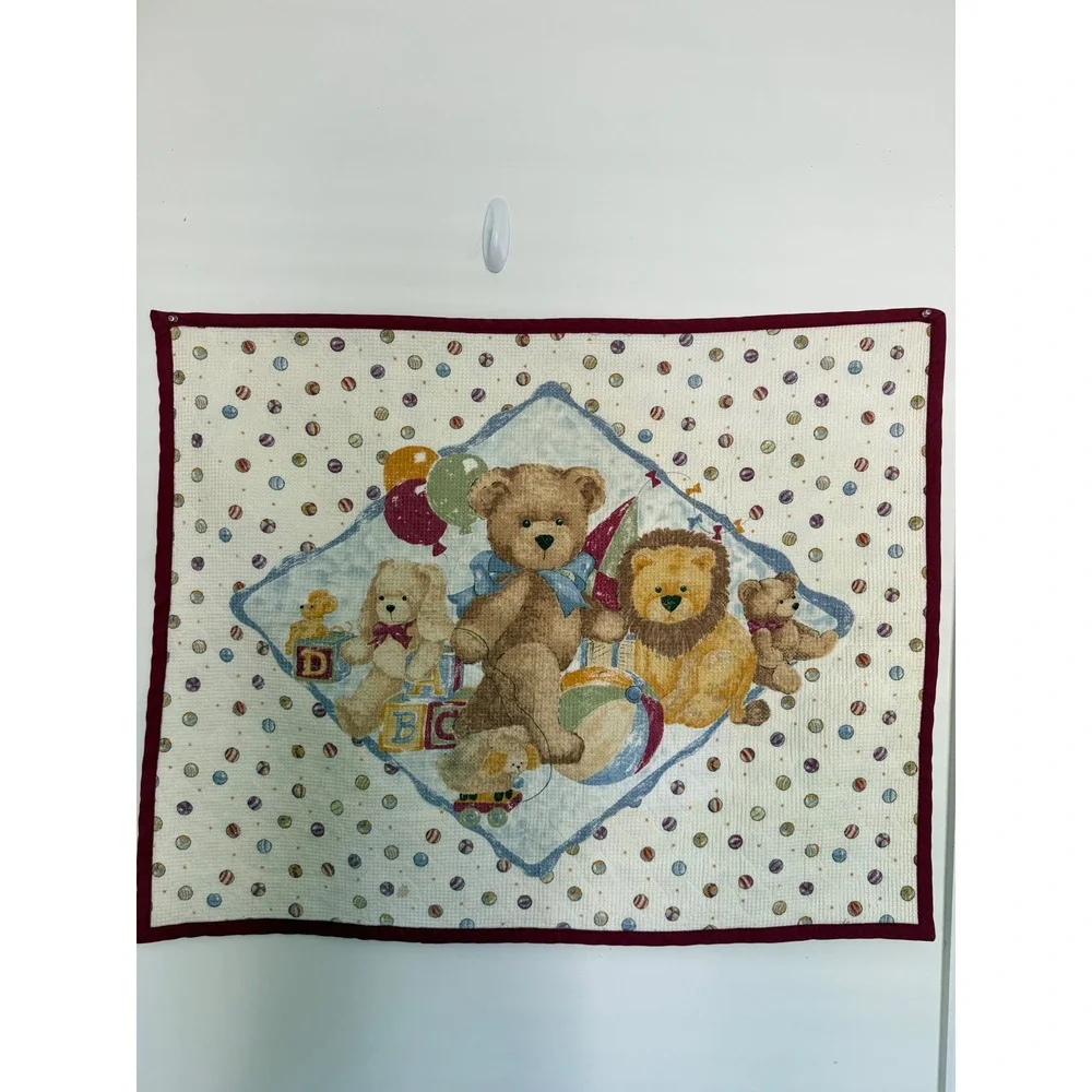 Baby Teddy Bear Waffel Blanket Machine Quilted 34